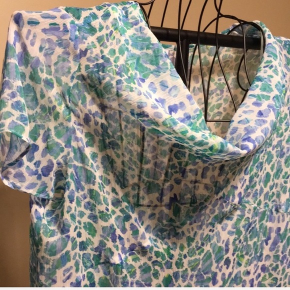 ✂️ JACLYN SMITH Gorgeous multicolor sheer blouse XXL 14/16 fit - Picture 2 of 3